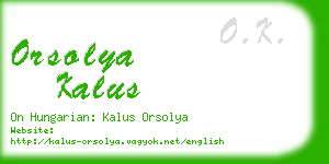 orsolya kalus business card